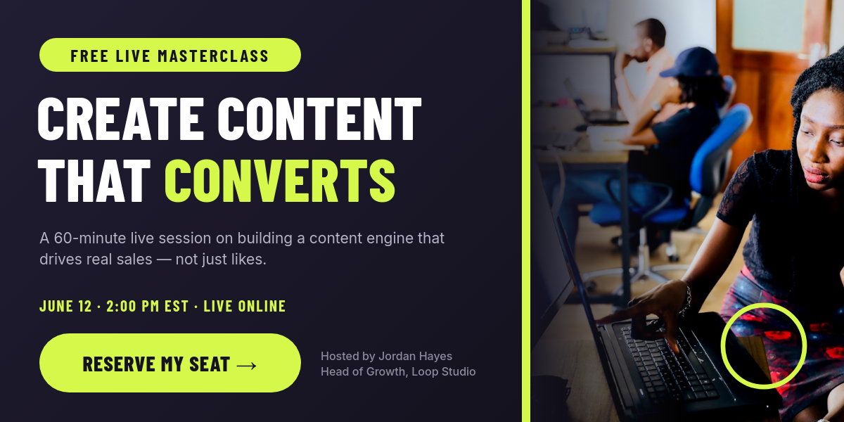 Bold Dark Free Masterclass Email Banner with Lime Split Layout