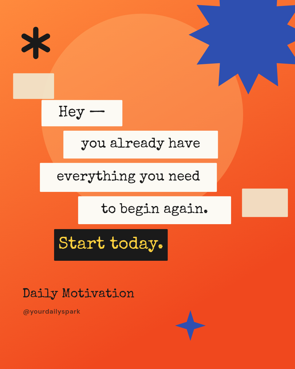 Vibrant Orange Cut-Paper Collage Daily Motivation Post