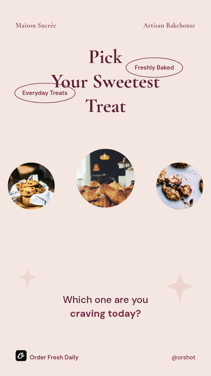 Blush Serif Bakery Pastry Picker Instagram Story