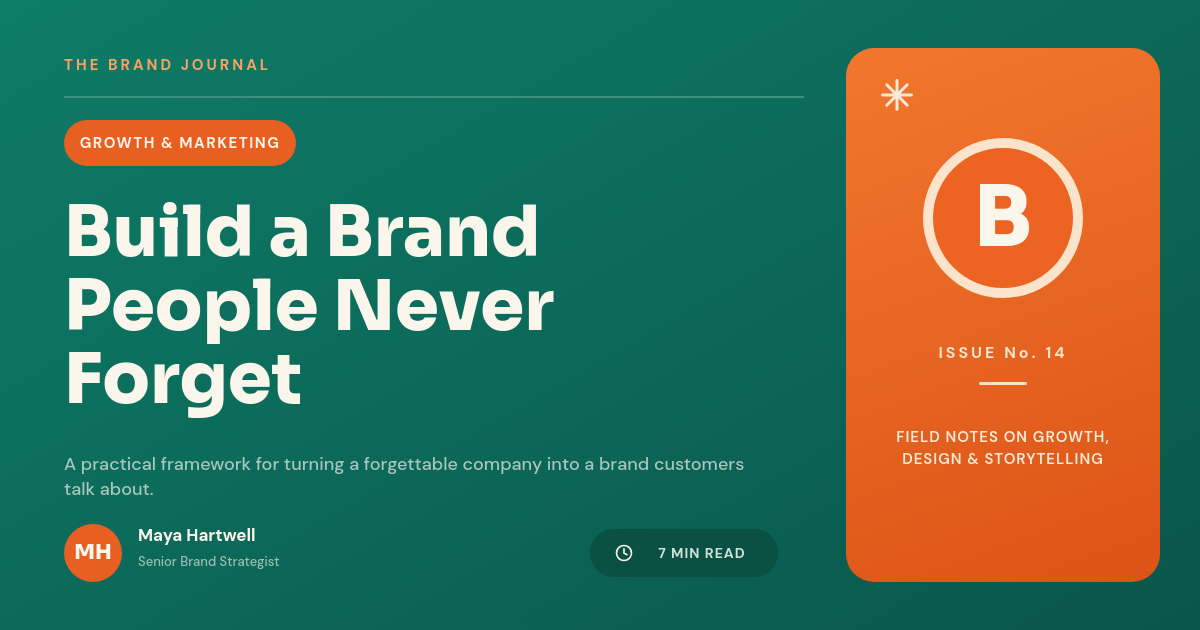 Bold Teal & Orange Marketing Blog OG Card with Color Block Layout