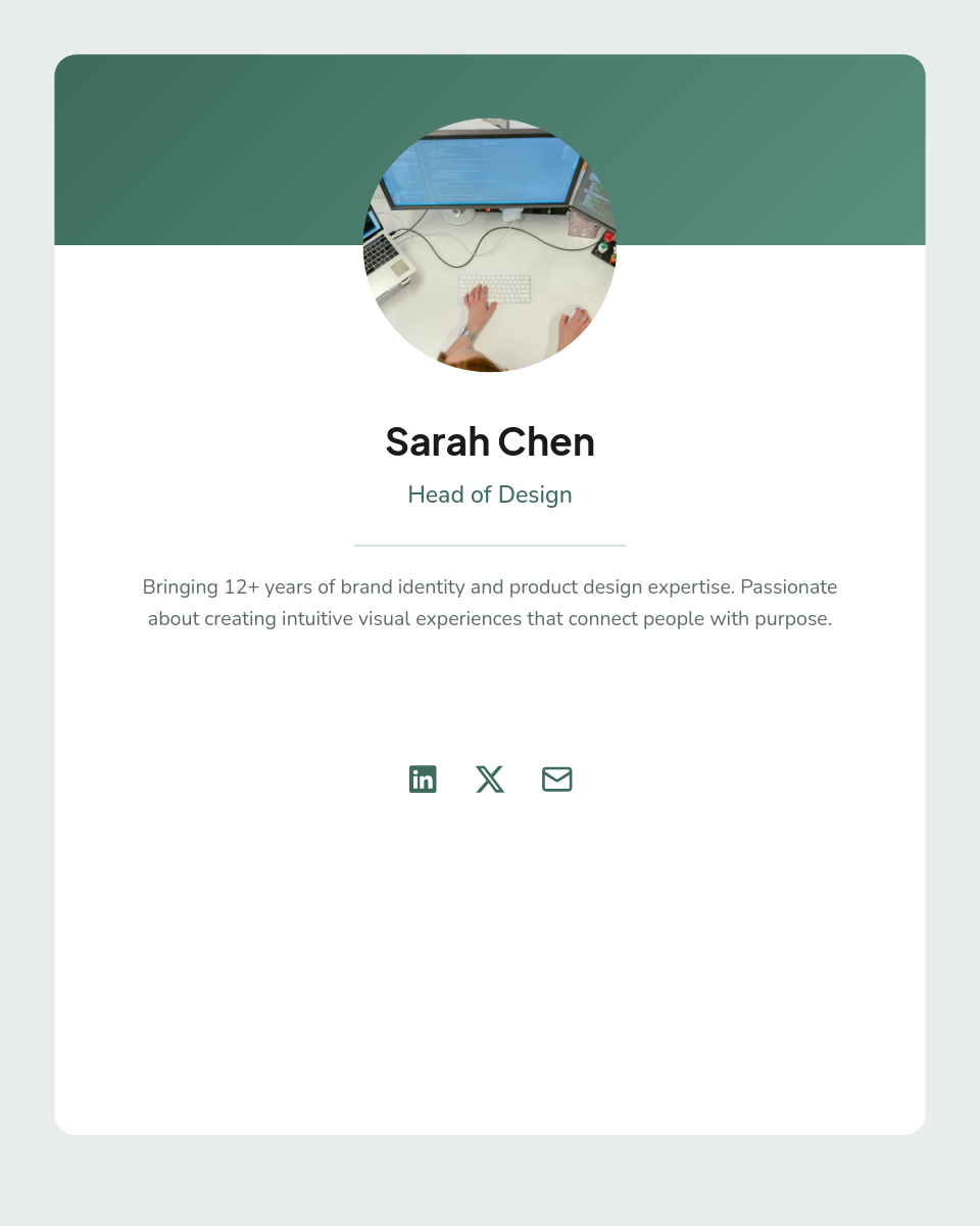 Sage Green Team Meet-the-Team LinkedIn Carousel with White Cards and Circular Headshots - Page 2