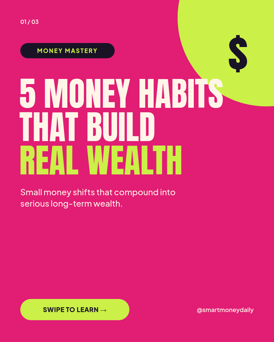 Vibrant Money Habits Instagram Carousel (3 Slides)