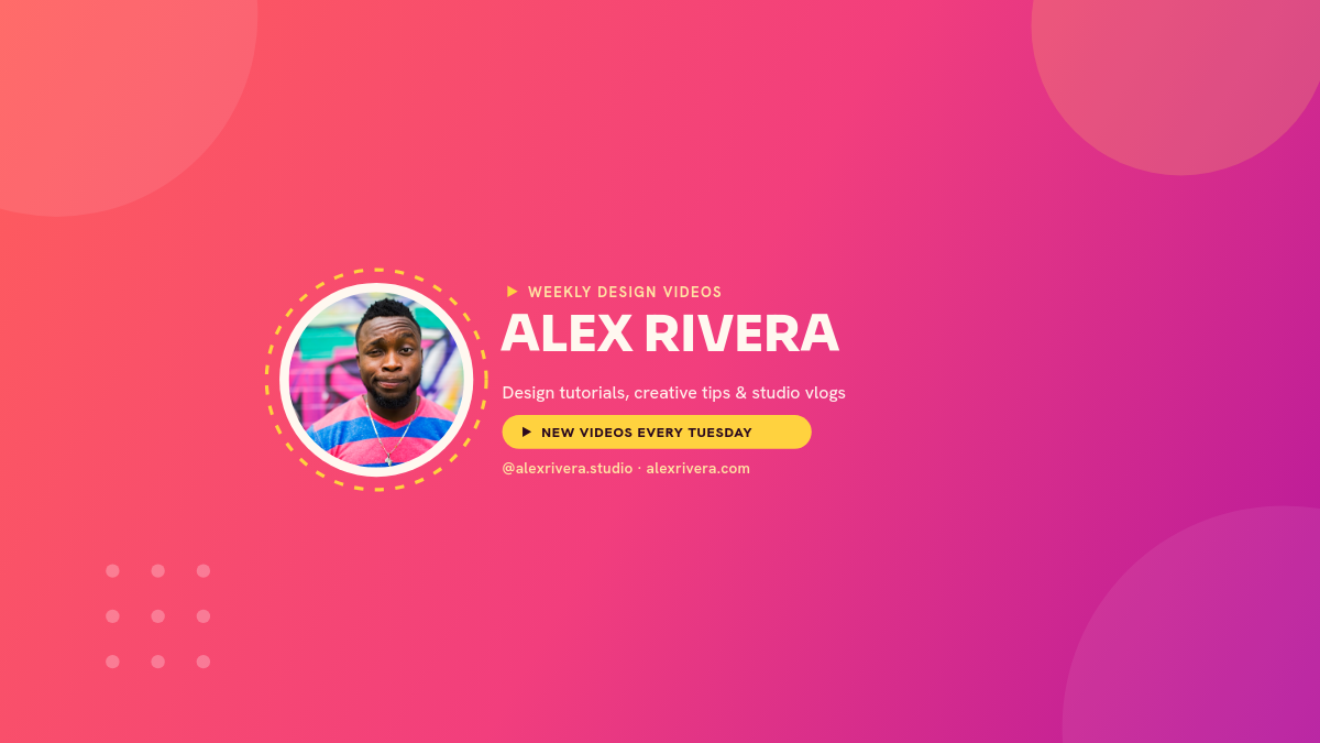 Vibrant Coral & Magenta Creator YouTube Channel Banner
