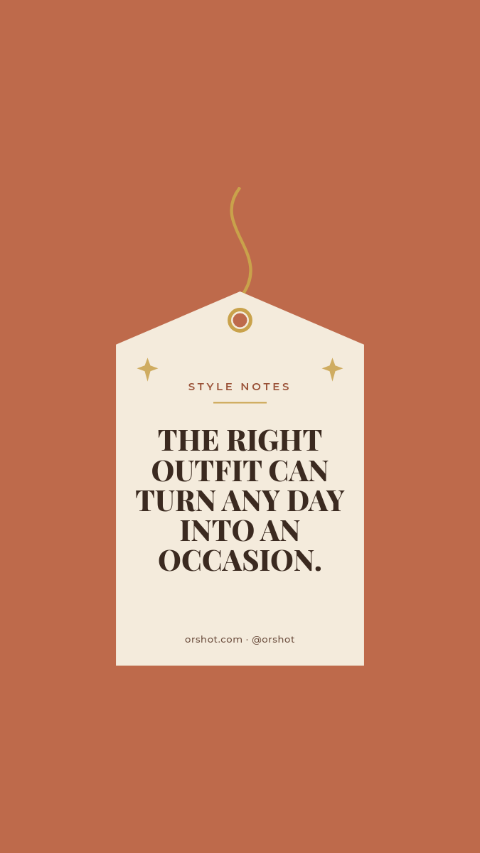 Hanging Price Tag Fashion Quote Story — Terracotta & Cream Serif