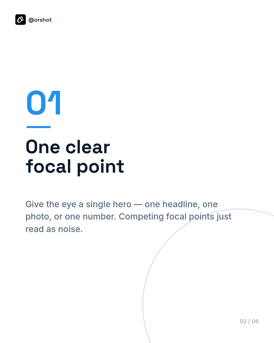 Clean White & Blue Arc Design-Habits Carousel — Space Grotesk Heads, Thin Arc & Swipe Dot, 6 Slides - Page 2