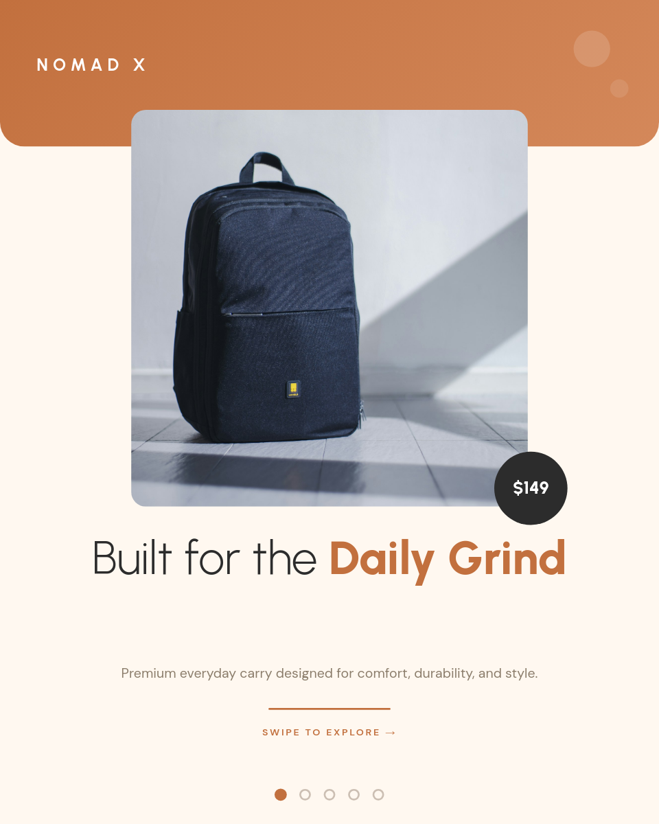 Cream Terracotta Product Feature Breakdown Carousel with Icon Slides