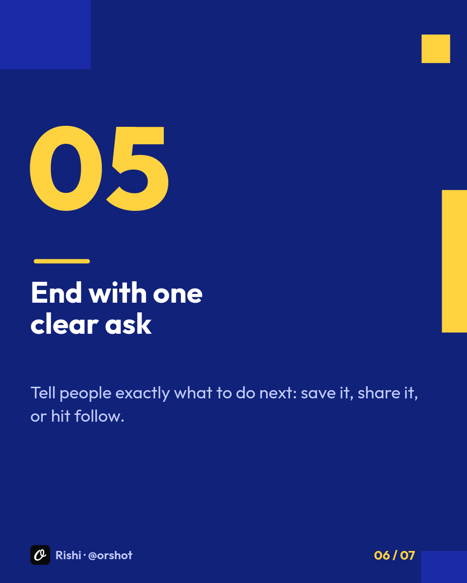 Cobalt & Yellow Number-Led Listicle Carousel — Bold Color-Block, Outfit Type & Swipe System, 7 Slides - Page 6