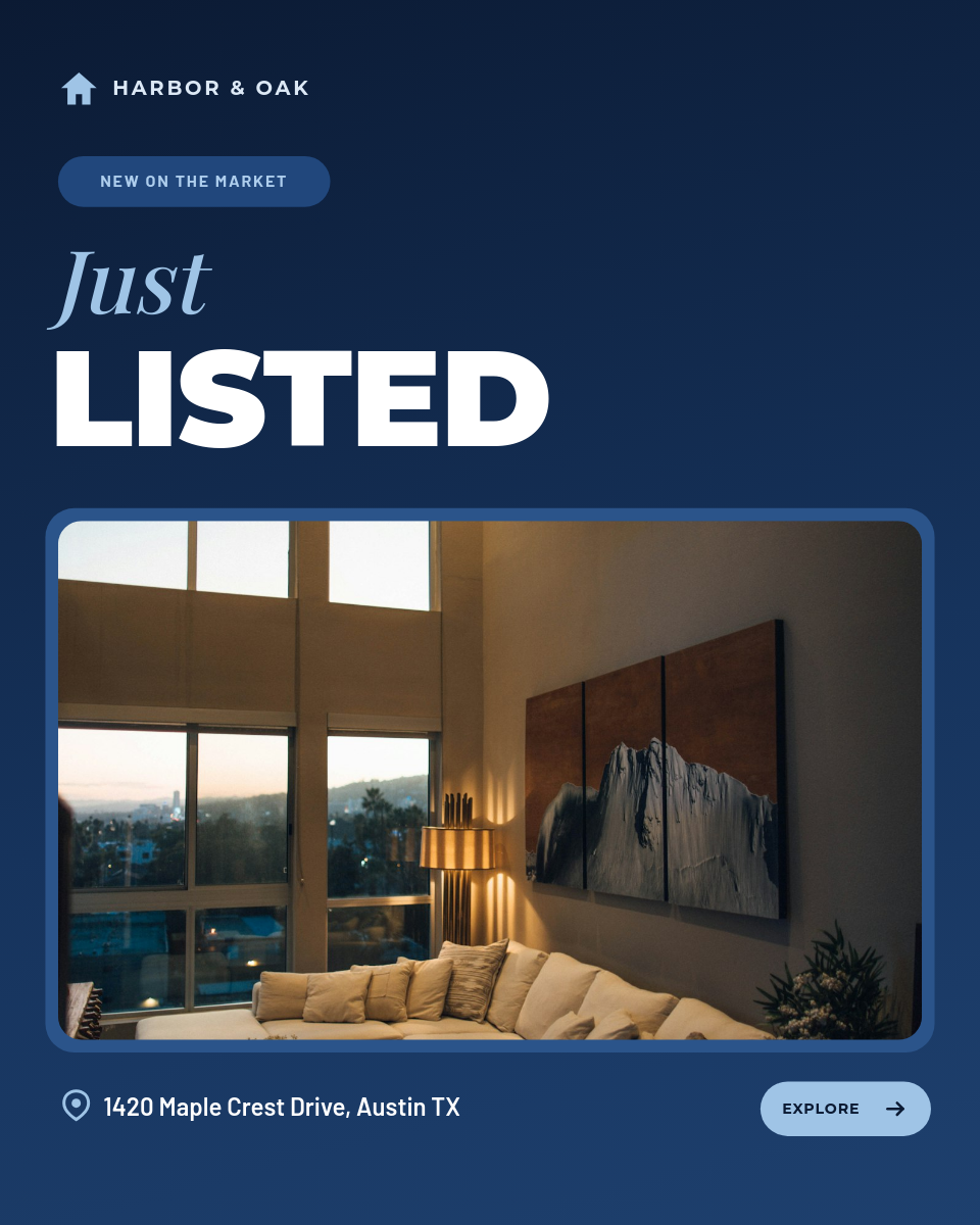 Navy Just Listed Real Estate Instagram Carousel (3 Slides)