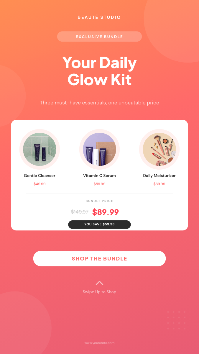 Bundle Deal Promo — Coral Multi-Product Story