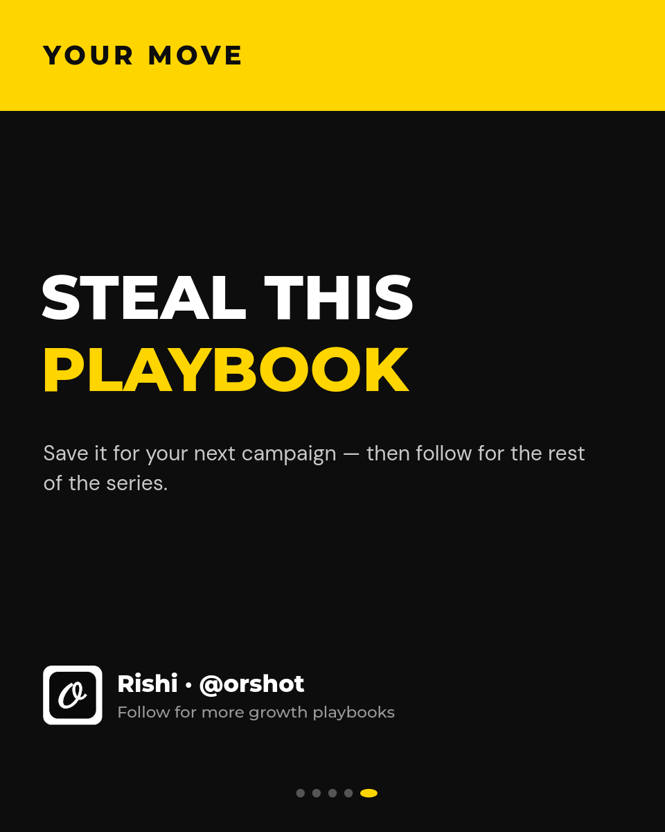 Black & Yellow Ad-Budget Playbook Carousel — Montserrat Caps, Highlight Boxes & Swipe System, 5 Slides - Page 5