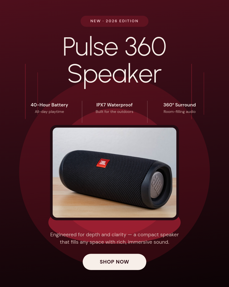 Dramatic Crimson Speaker Product Launch Instagram Ad