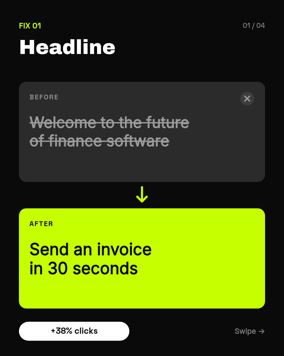 Instagram Carousel Template — Before & After, Black & Lime - Page 2
