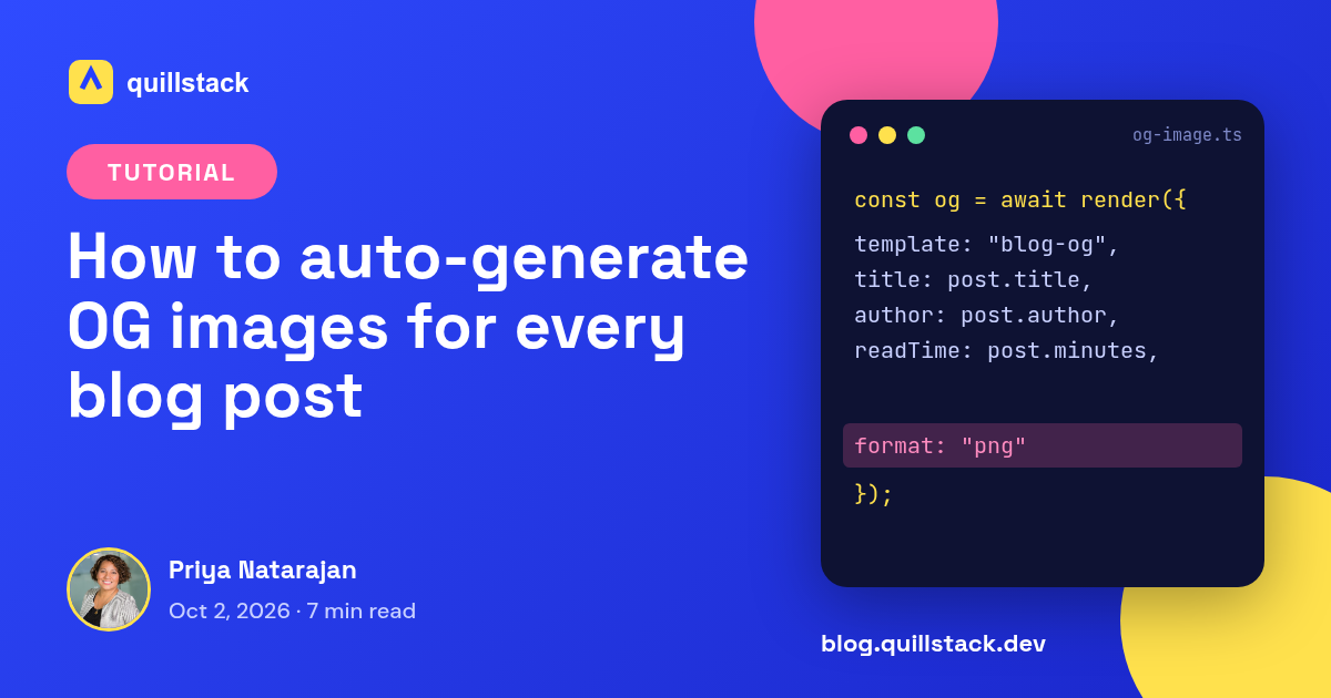 Blog OG Image Template 1200x630 — Cobalt & Pink Tutorial