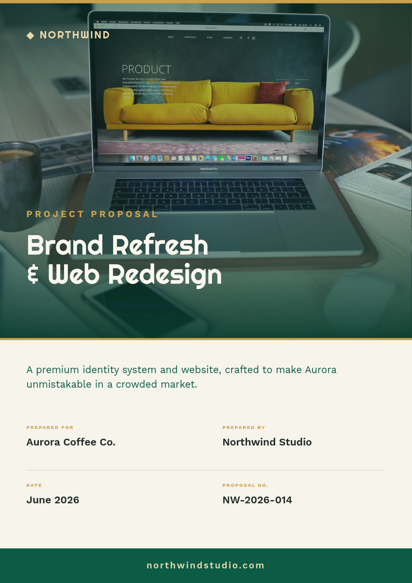 Project Proposal Cover — Emerald Gold Photo-Forward