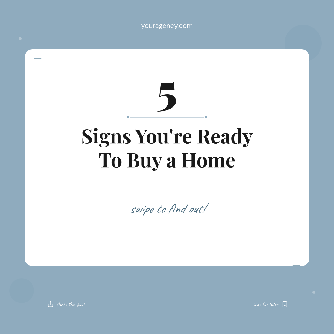 Steel Blue Educational Housing Tips Card with Bold Serif and Script Accent