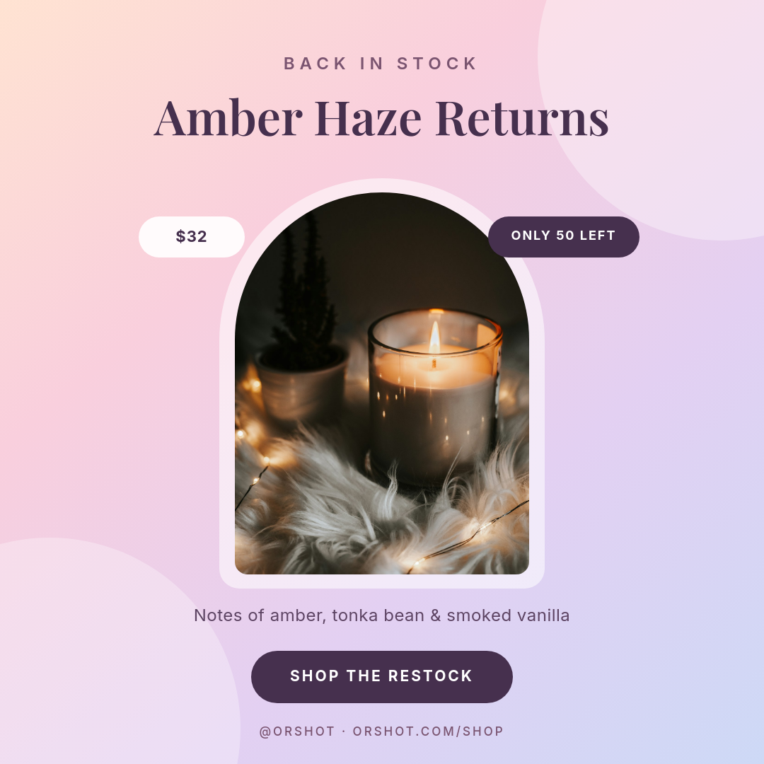 Airbrushed Pastel Fragrance Restock — Square Back-in-Stock Ad