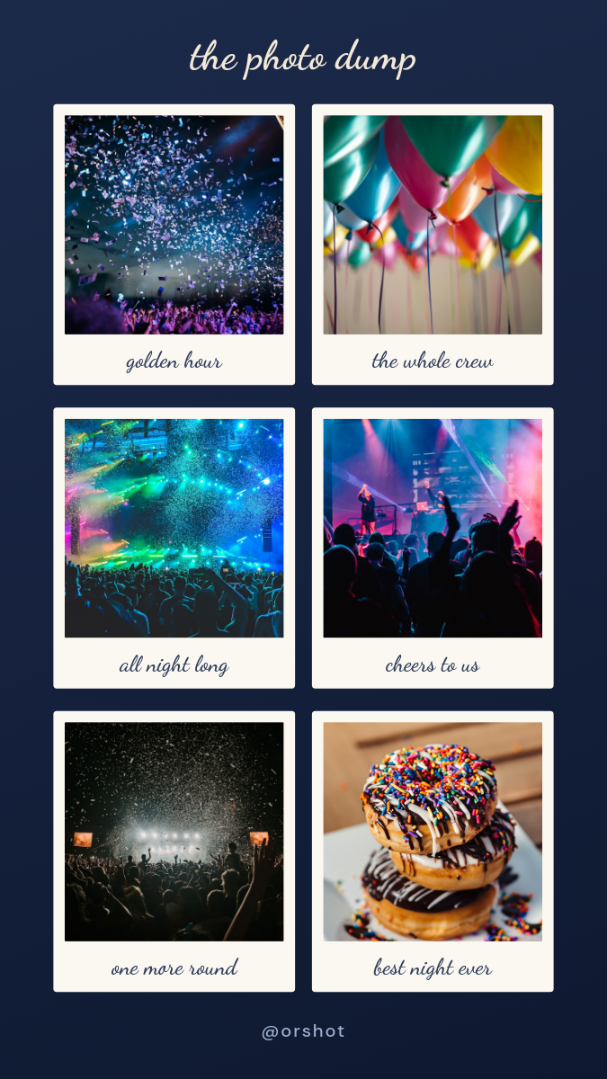 Navy Retro Polaroid Photo Dump Instagram Story Collage