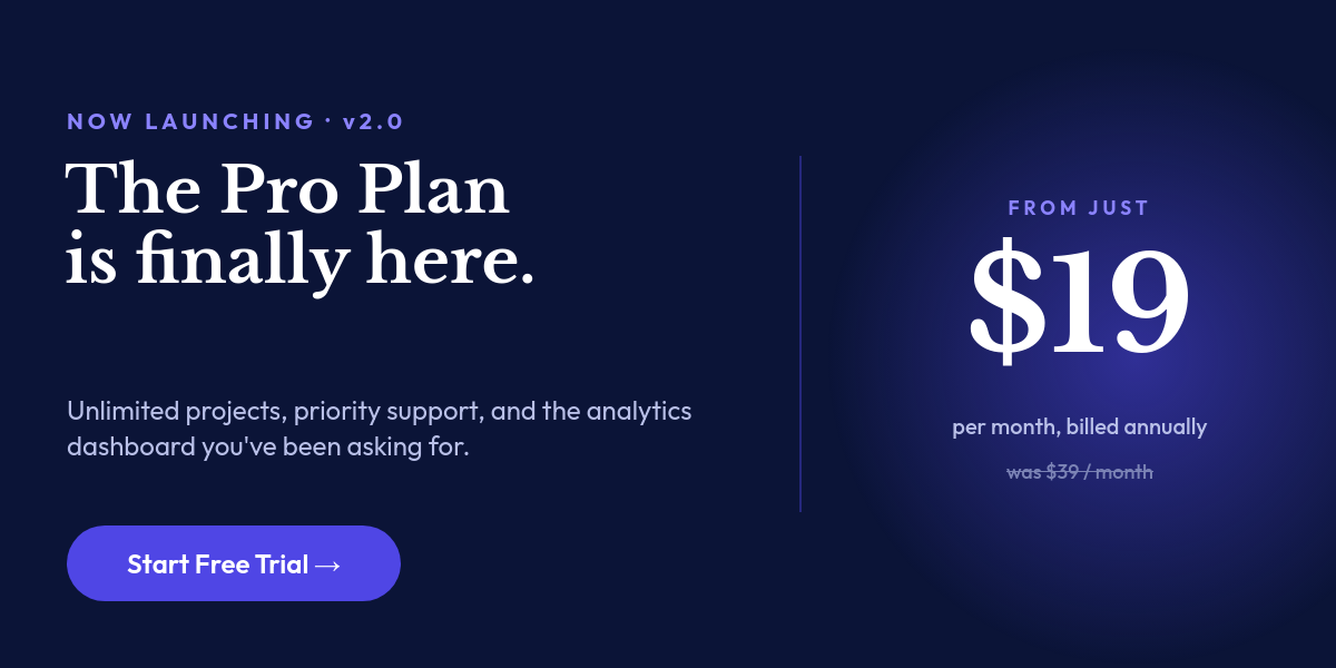 Deep Navy & Indigo Product Launch Price Banner