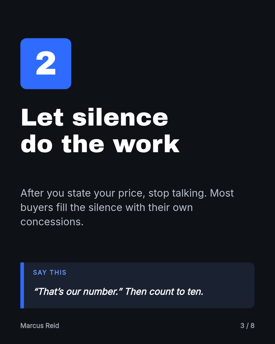 LinkedIn Carousel Template — 6 Negotiation Tactics, Ink - Page 3