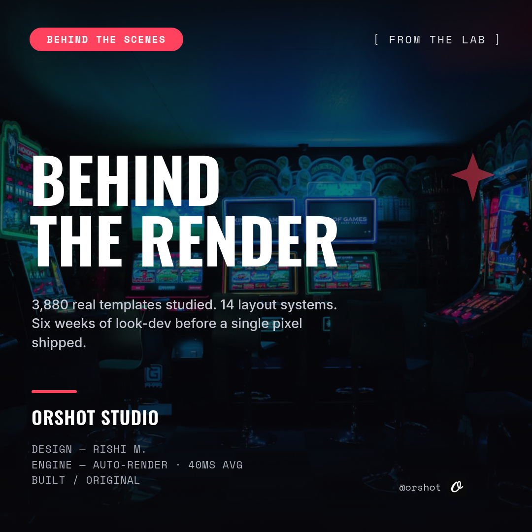 Dark Cinematic Behind-the-Scenes Card — Oswald Caps, Neon-Red Accent & Mono Credits Block