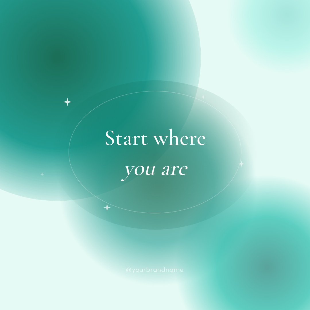 Emerald Gradient Affirmation Card with Sparkle Stars