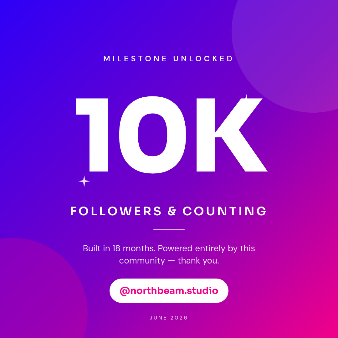 10K Followers Milestone Post — Bold Blue-to-Magenta Gradient