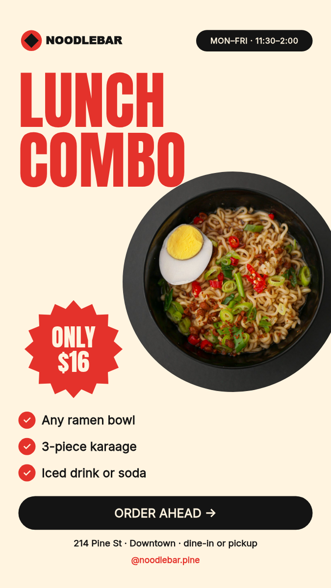 Restaurant Promo Post + Story — Ramen Lunch Combo - Page 2