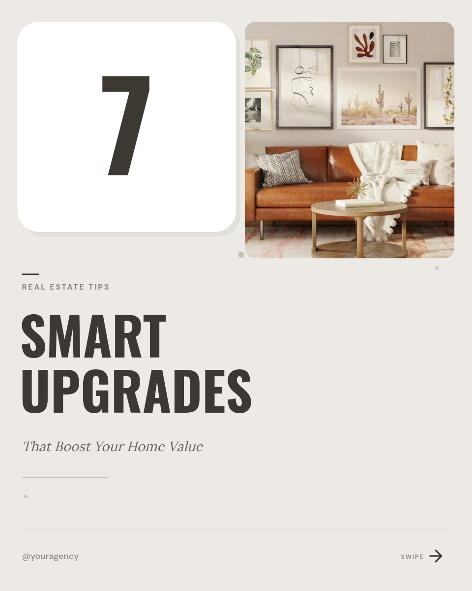 Smart Home Upgrade Tips with Bold Number and Interior Photo