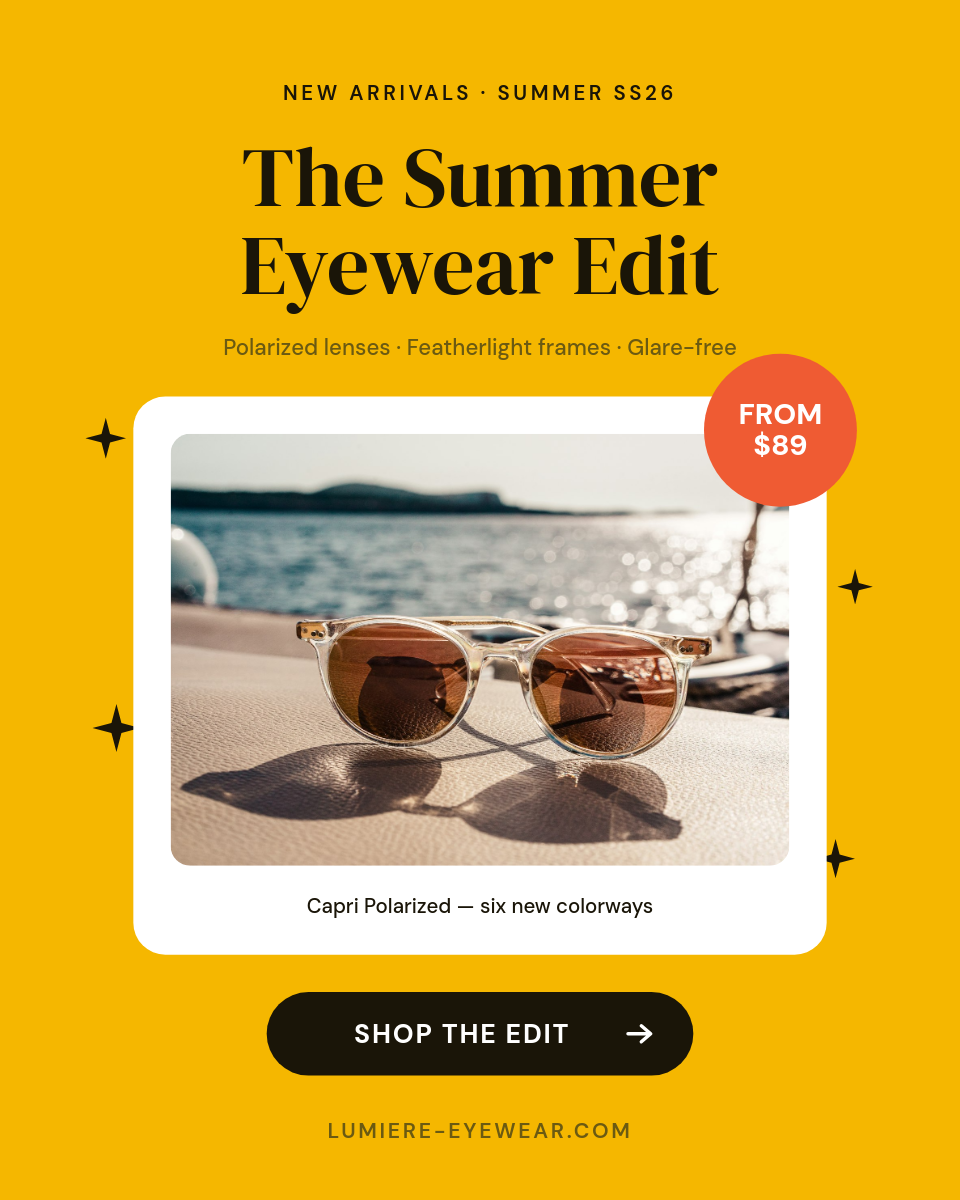 Marigold Summer Eyewear Collection Instagram Ad