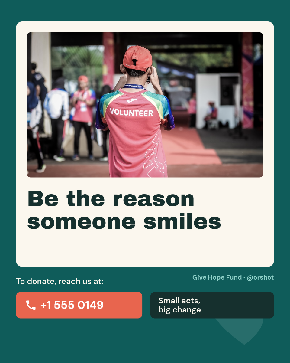 Act of Kindness Donation Card — Framed Photo + Phone CTA