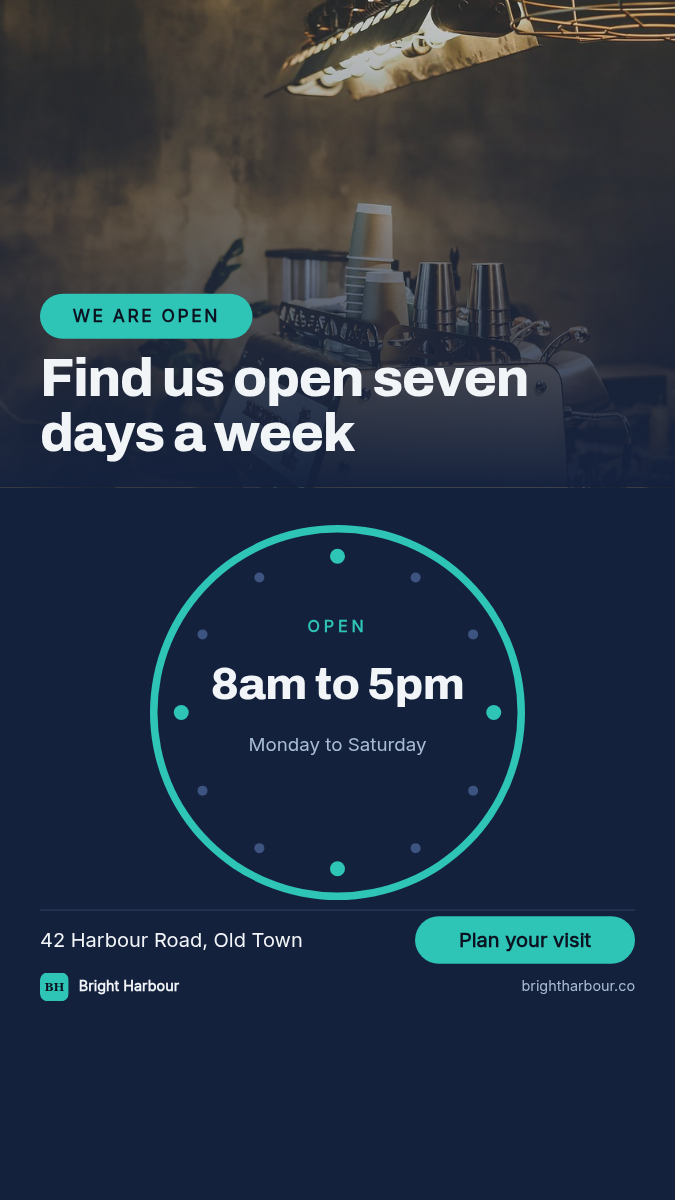 Opening hours clock story