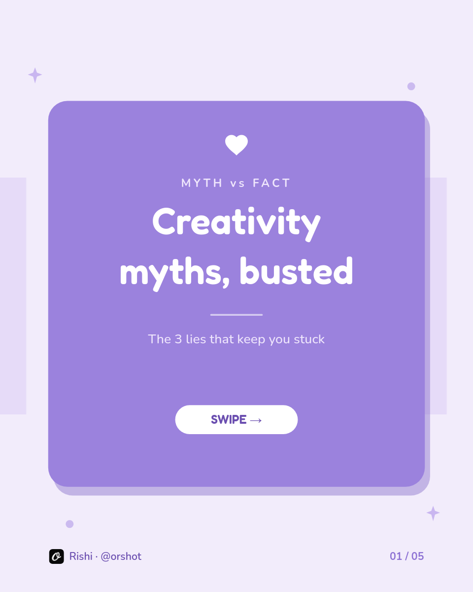 Playful Periwinkle Myth-vs-Fact Carousel — Striped Pastel, Rounded Card & Fredoka, 5 Slides - Page 1