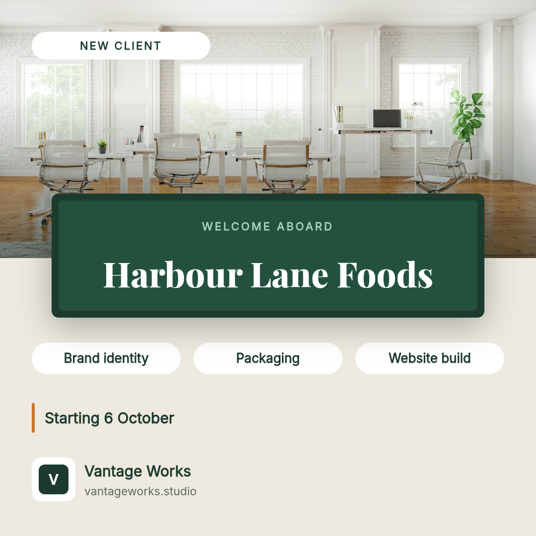 New client welcome post
