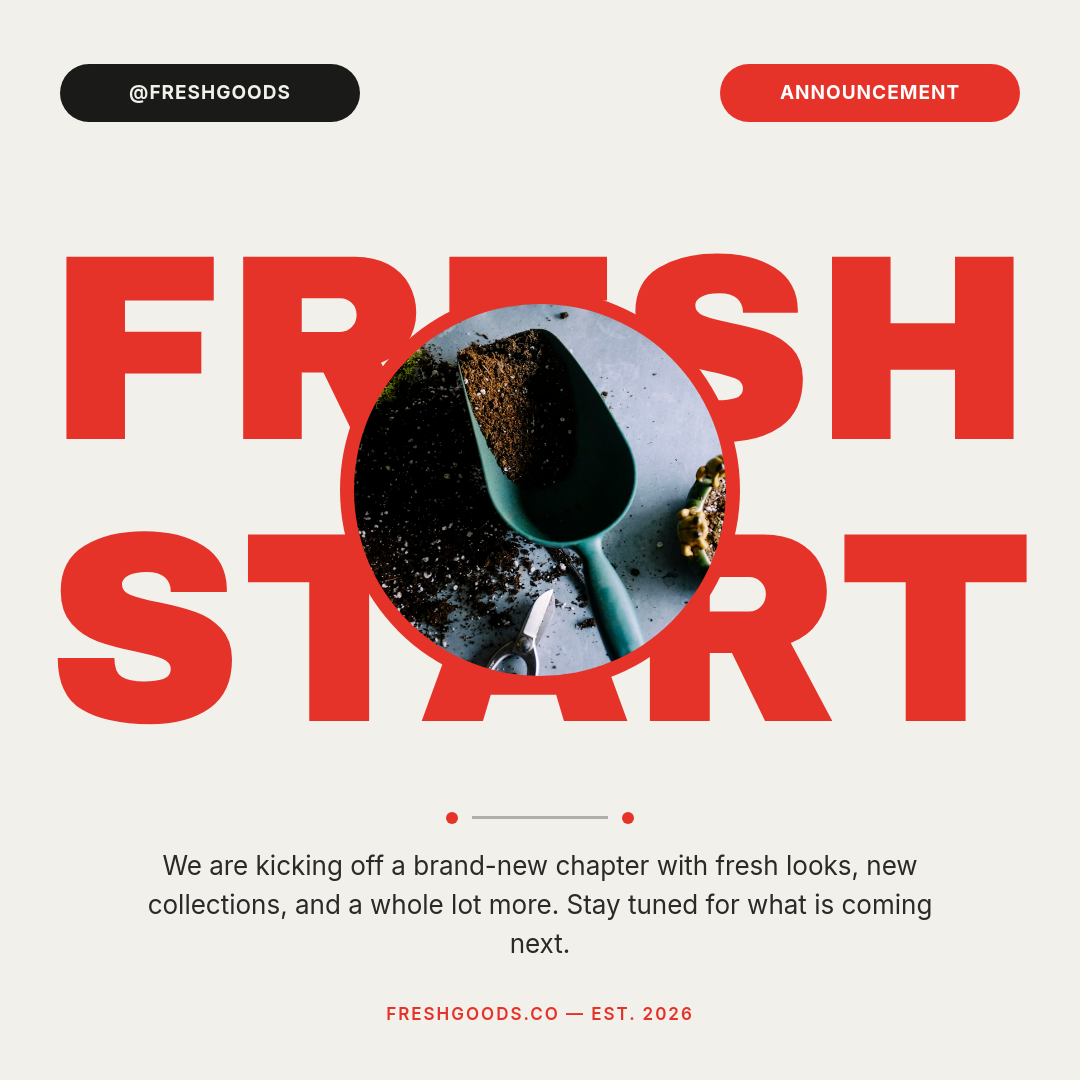 Bold Red Big-Type Brand Announcement Instagram Post