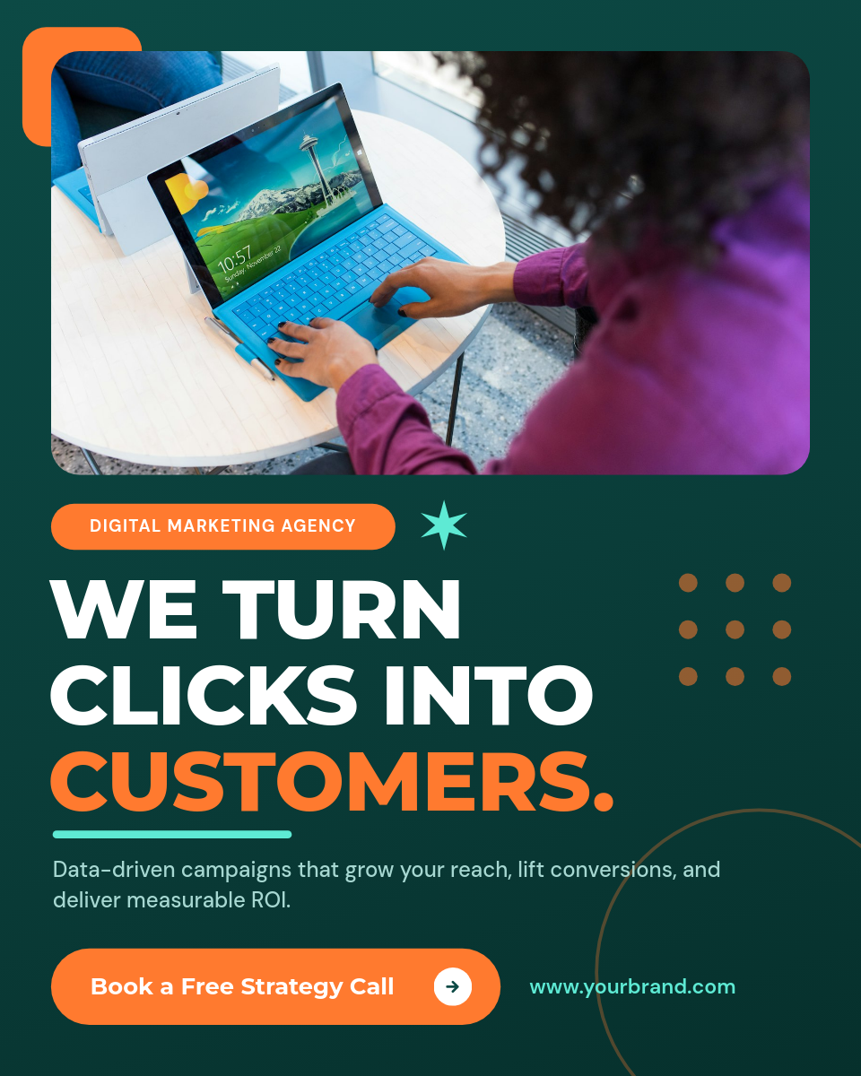 Bold Teal Digital Marketing Agency Instagram Ad