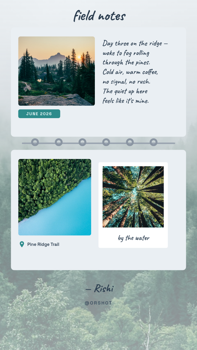 Blue-Grey Nature Scrapbook Journal Story