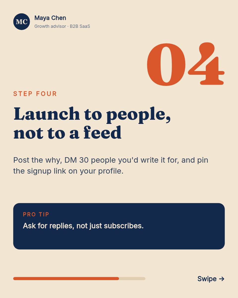 LinkedIn Carousel Template — 5-Step Guide, Navy & Rust - Page 5
