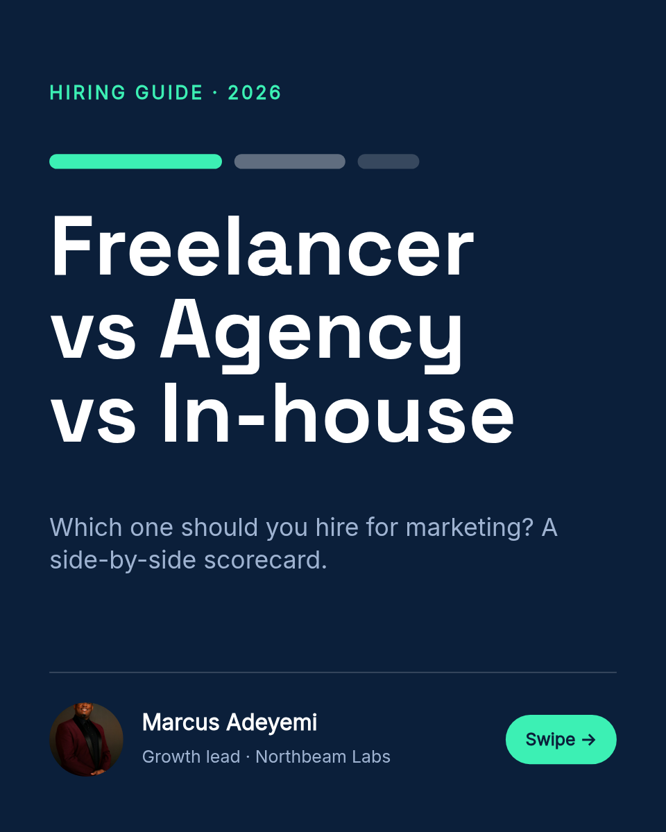 LinkedIn Carousel Template — Comparison Table, Navy & Mint - Page 1