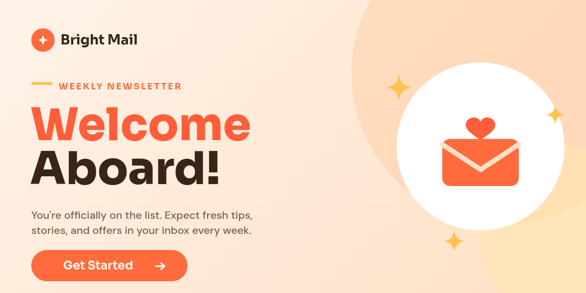 Warm Welcome Newsletter Email Banner with Envelope Illustration