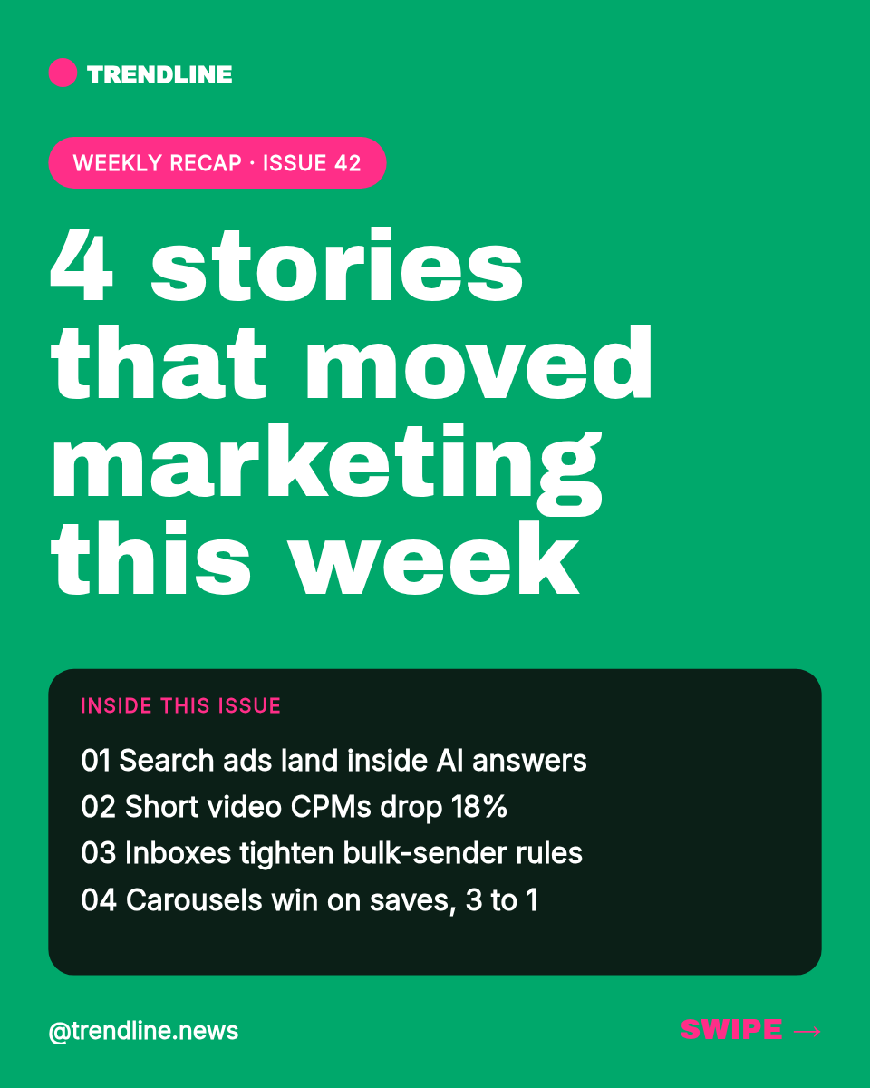 Instagram News Carousel Template — Weekly Recap, Emerald