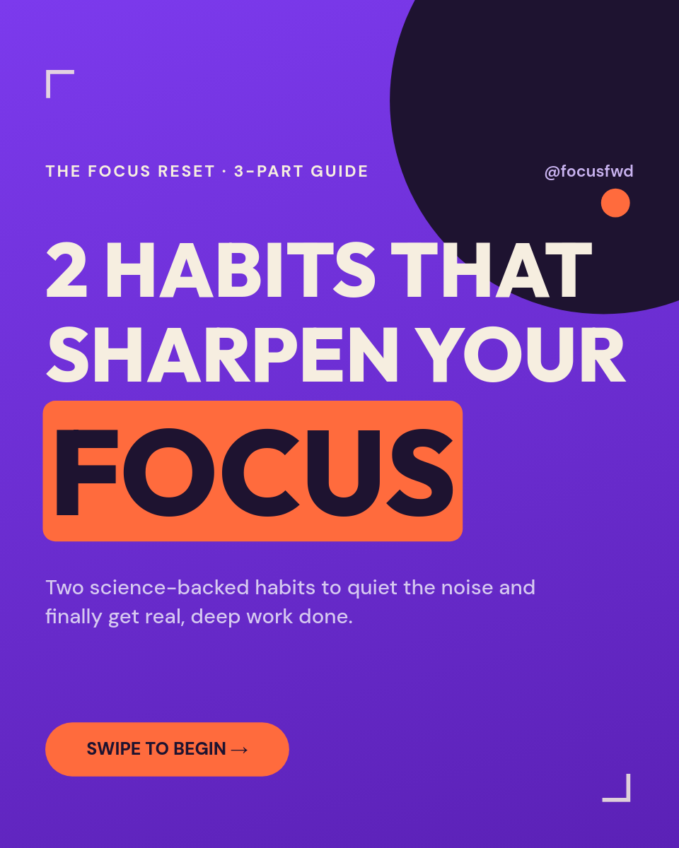 Bold Violet Focus Tips Instagram Carousel with Coral Accents - Page 1