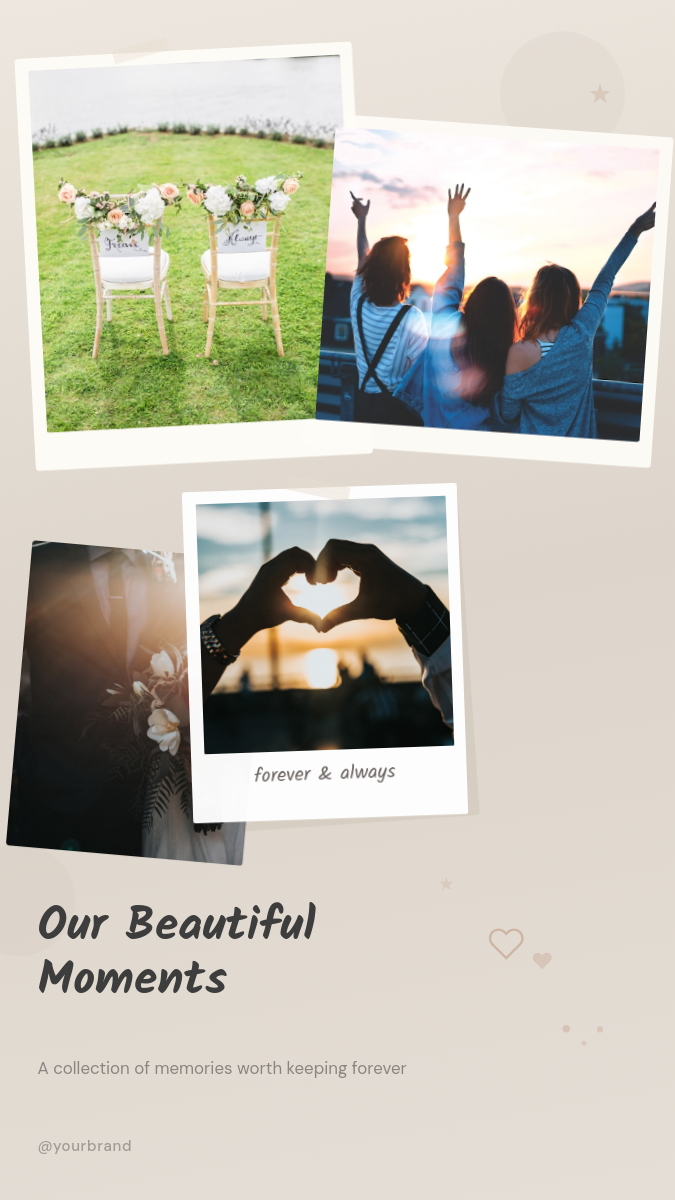 Warm Scrapbook Photo Collage Story with Torn Paper Frames and Handwritten Headline