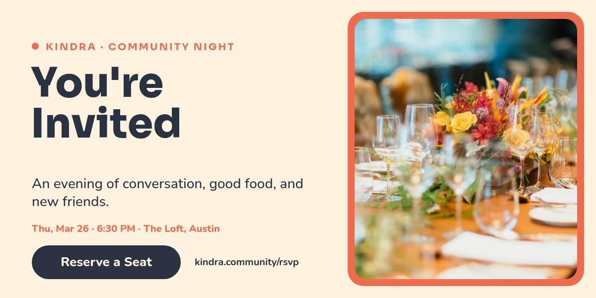 Warm Event Invitation Email Banner — Coral & Cream with RSVP Button