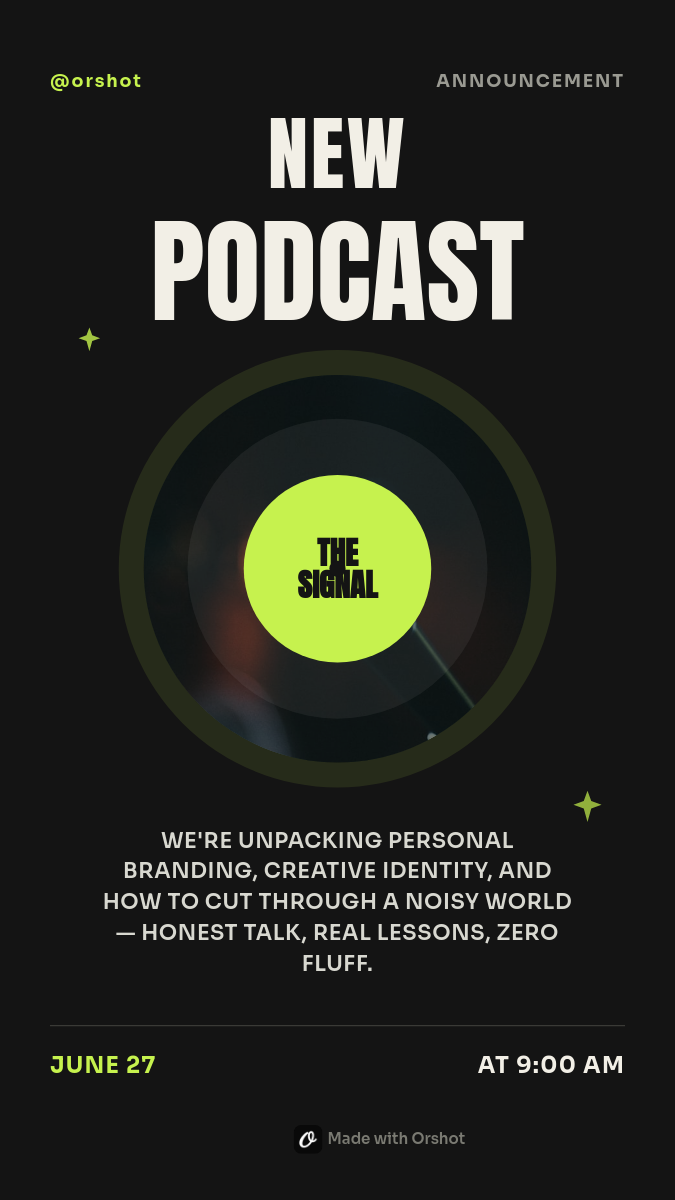 Dark Lime New Podcast Announcement Story — vinyl record