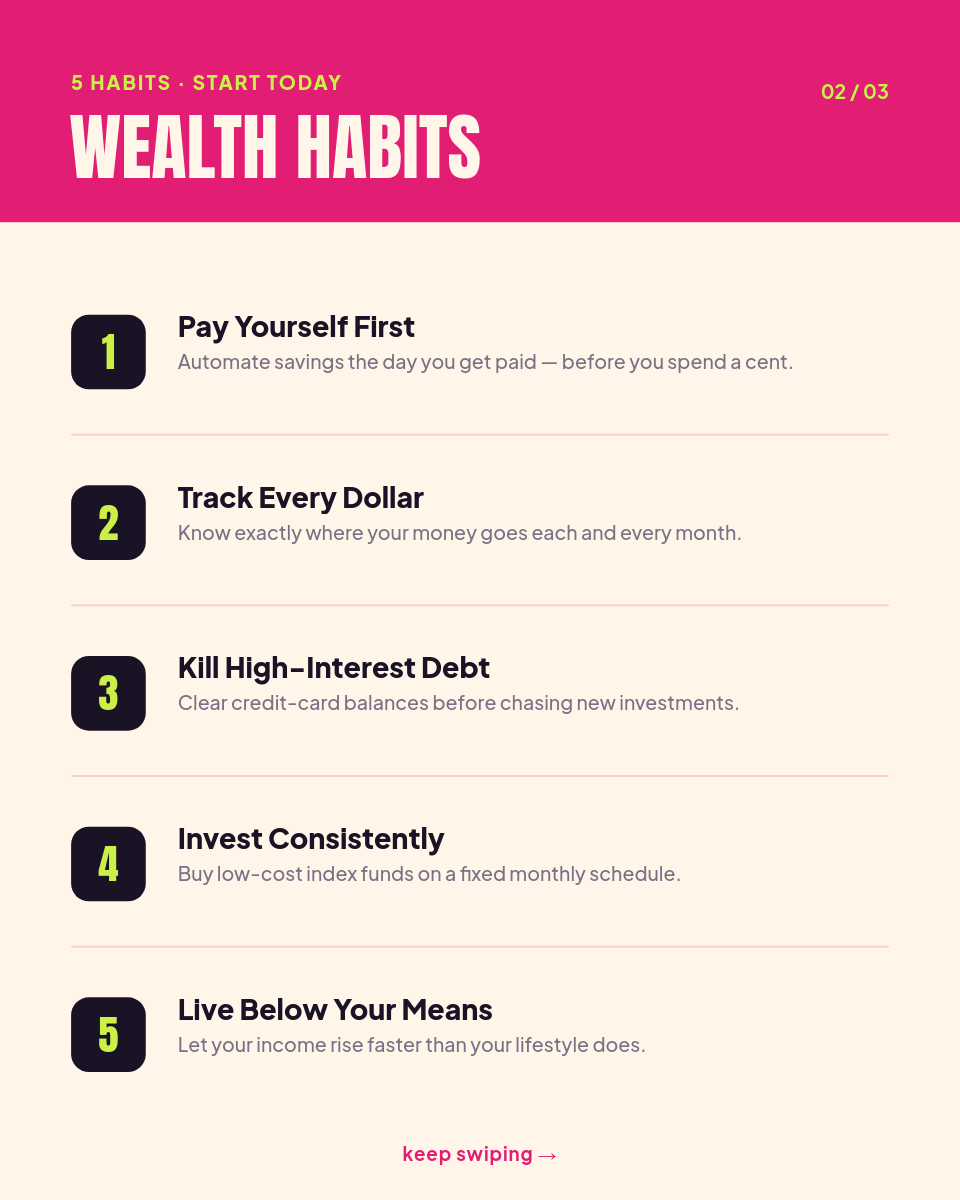Vibrant Money Habits Instagram Carousel (3 Slides) - Page 2