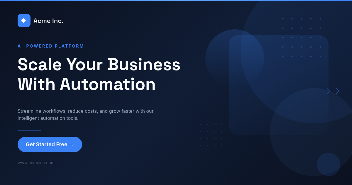 SaaS Landing Page OG — Dark Tech Gradient