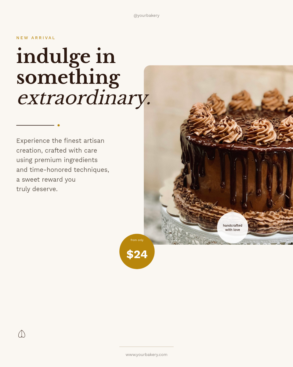 Artisan Bakery New Product Launch with Bold Serif Headline