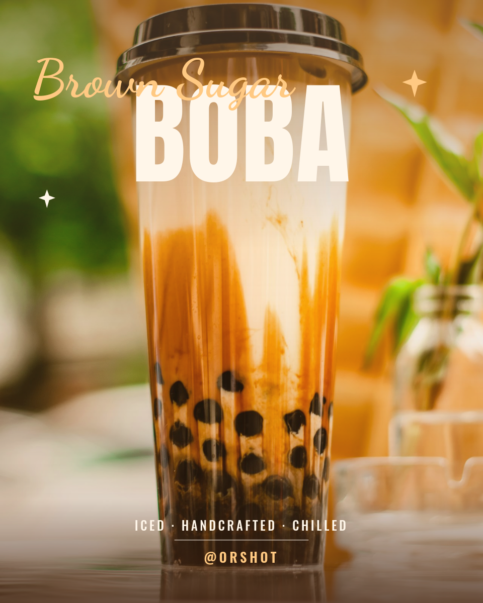 Big-Type Iced Drink Ad — Script + Condensed Portrait