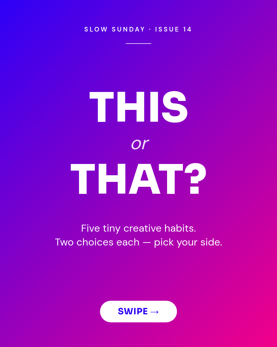 This or That Poll Carousel — Vibrant Blue-Magenta Duotone - Page 1
