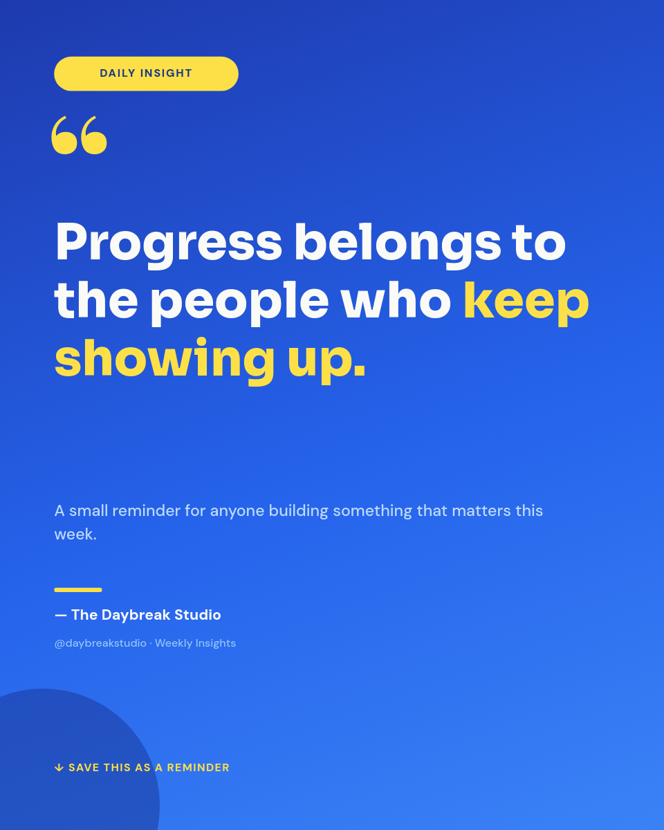 Bold Cobalt & Yellow Daily Insight Quote Instagram Post